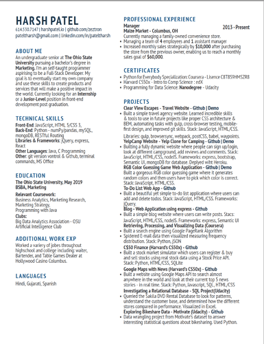 looking for honest feedback on resume getting a developer job looking for resume